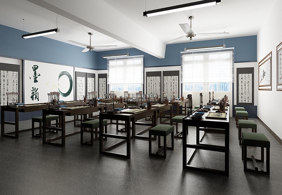 國學(xué)書法教室裝修設(shè)計效果圖